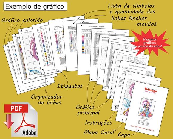 Peônias em um Vaso Antigo - Gráfico Ponto Cruz