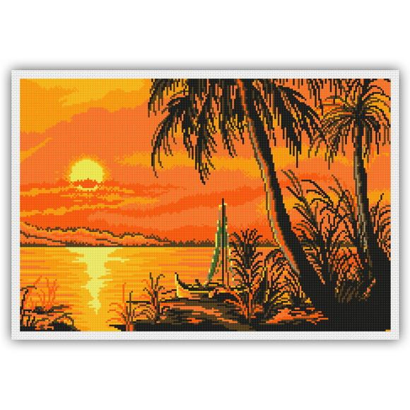 Pôr do Sol - Gráfico Ponto Cruz
