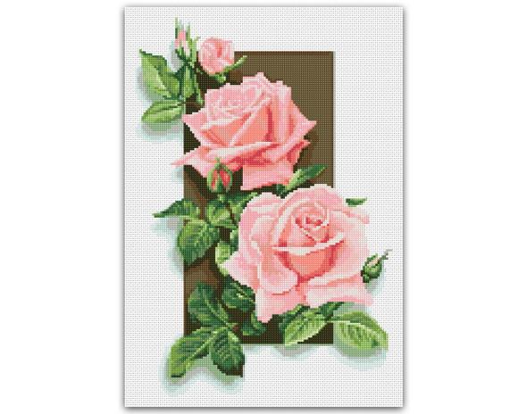 Rosas 3d - Gráfico Ponto Cruz