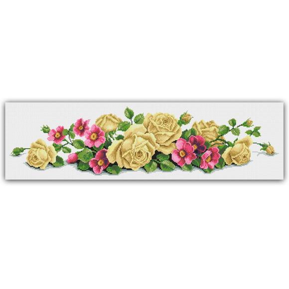 Rosas e Rosas Mosquetas - Gráfico Ponto Cruz