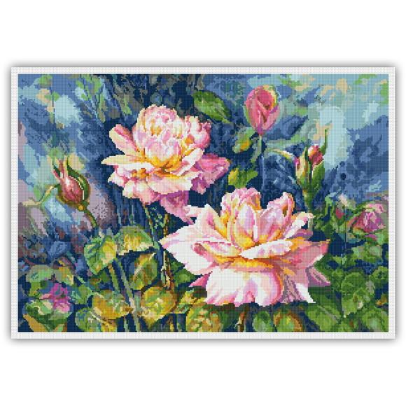 Rosas no Jardim - Gráfico Ponto Cruz