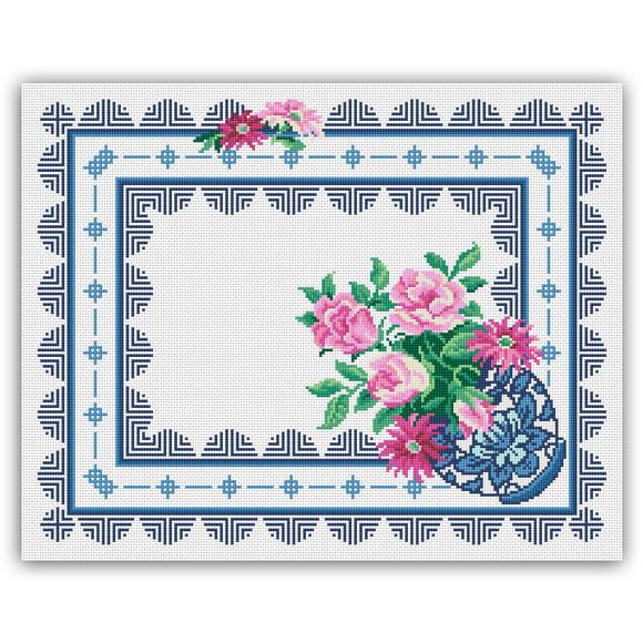 Toalha com Flores - Gráfico Ponto Cruz