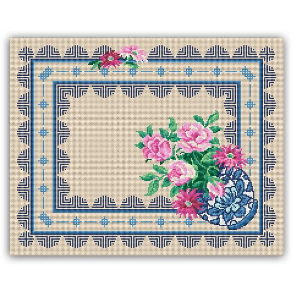 Toalha com Flores - Gráfico Ponto Cruz
