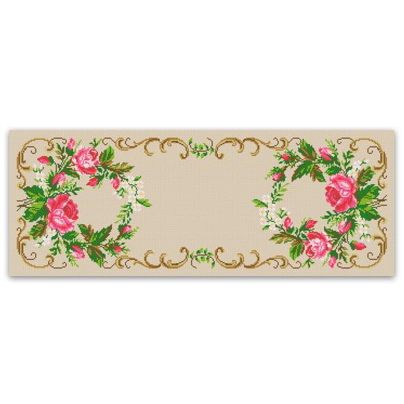 Toalha com Rosas - Gráfico Ponto Cruz