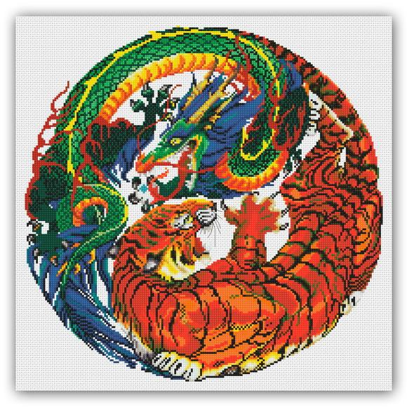 Yin e Yang - Gráfico Ponto Cruz