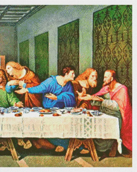 A Última Ceia de Davinci - Gráfico Ponto Cruz - Arquivo digital
