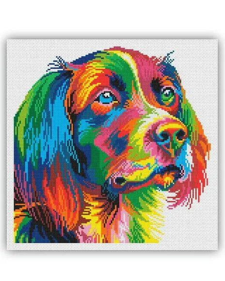 Cão Colorido - Gráfico Ponto Cruz