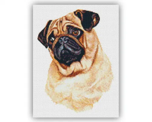 Cão Pug - Gráfico Ponto Cruz