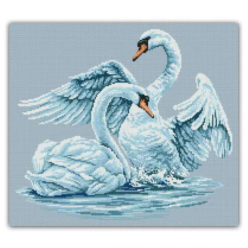 Casal de Cisnes - Gráfico Ponto Cruz