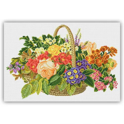 Cesto de Rosas - Gráfico Ponto Cruz