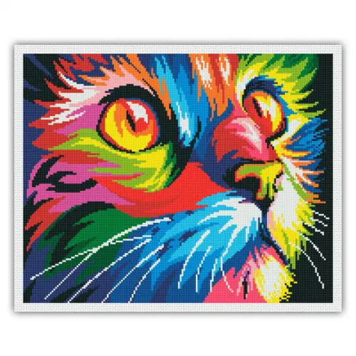 Gato Colorido - Gráfico Ponto Cruz