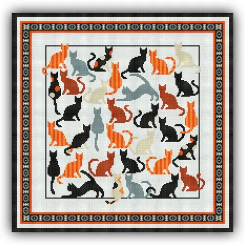 Gatos - Gráfico Ponto Cruz
