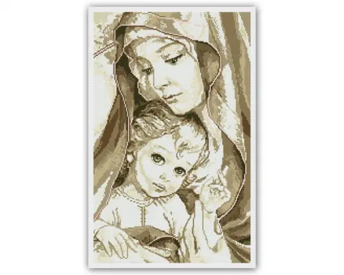 Maria e Jesus Menino - Gráfico Ponto Cruz