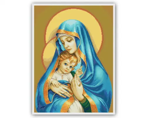 Maria e Jesus Menino - Gráfico Ponto Cruz