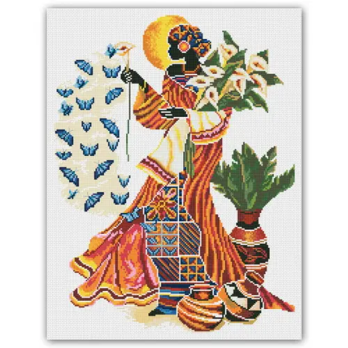 Mulher Africana - Gráfico Ponto Cruz