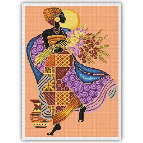 Mulher Africana - Gráfico Ponto Cruz