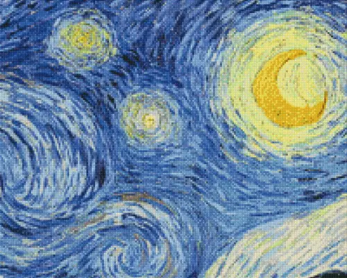 Noite Estrelada - Gráfico Ponto Cruz