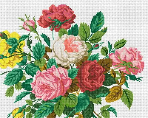 Rosas Diversas - Gráfico Ponto Cruz