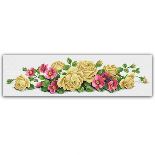Rosas e Rosas Mosquetas - Gráfico Ponto Cruz