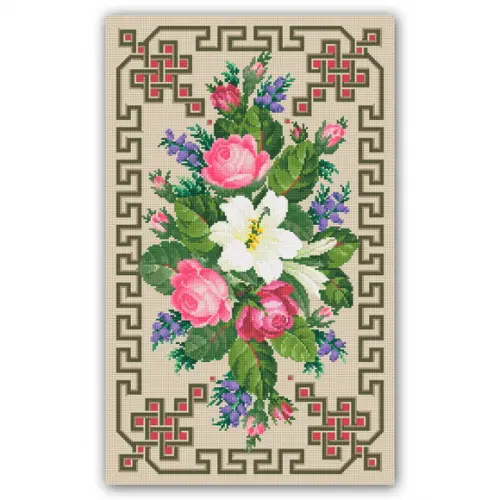 Toalha com Flores - Gráfico Ponto Cruz