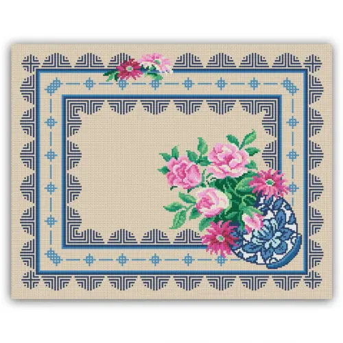 Toalha com Flores - Gráfico Ponto Cruz