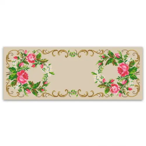 Toalha com Rosas - Gráfico Ponto Cruz