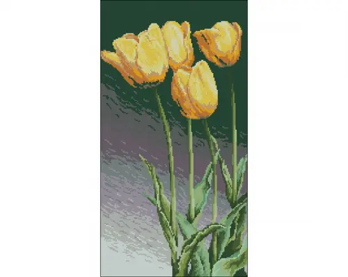 Tulipas Amarelas - Gráfico Ponto Cruz