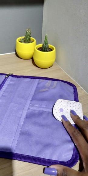 Capa caderneta de vacinação - Roxa com bolinhas