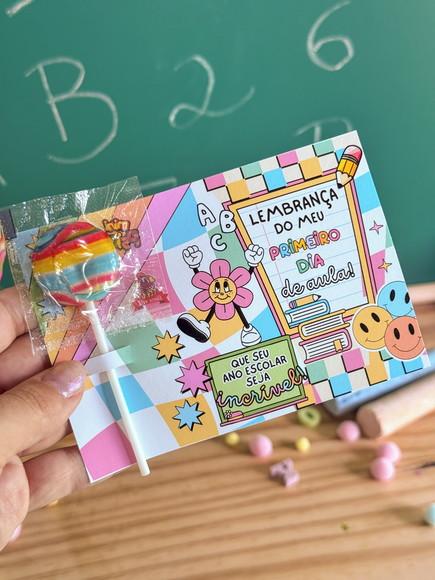 Card para Pirulito - Lembrancinha Volta as Aulas
