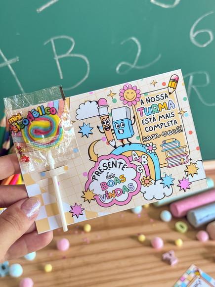 Card para Pirulito - Lembrancinha Volta as Aulas