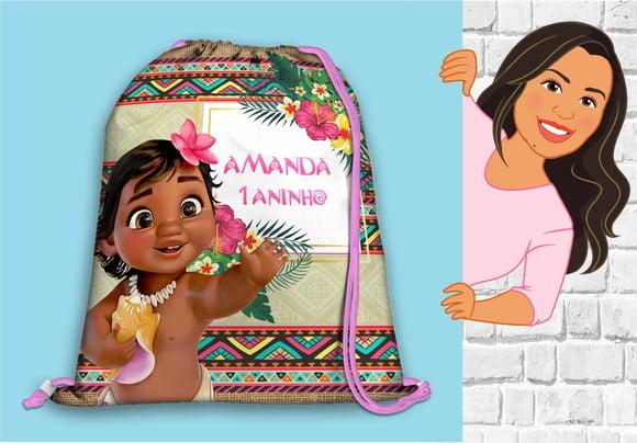 Mochilinha Moana Baby Personalizada