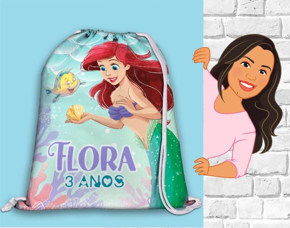 Mochilinha Pequena Sereia Ariel