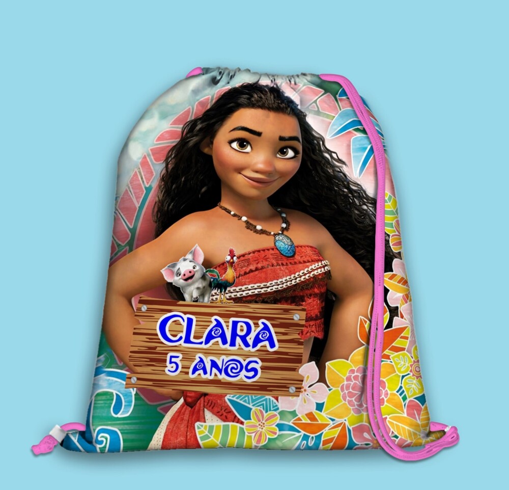Mochilinha Saco Personalizada Moana