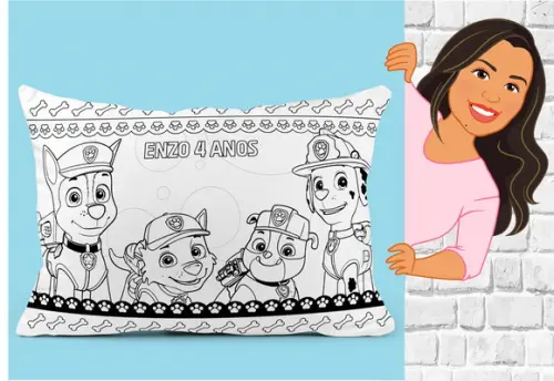 Almofada para Colorir Patrulha Canina
