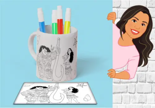Caneca Plástico para colorir Moana