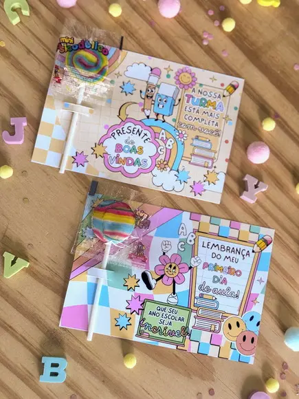 Card para Pirulito - Lembrancinha Volta as Aulas