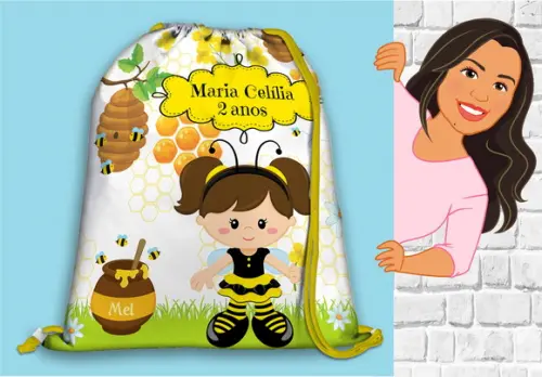 Mochilinha Personalizada Abelhinha