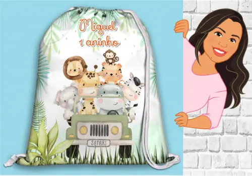 Mochilinha Personalizada Safari