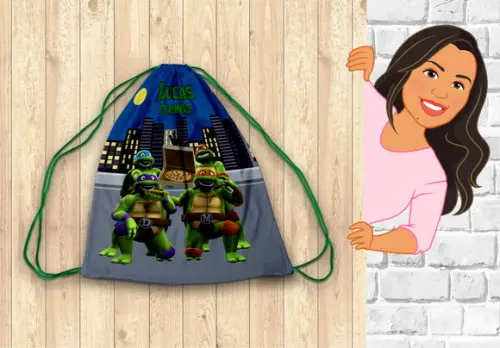 Mochilinha Personalizada Tartarugas Ninjas