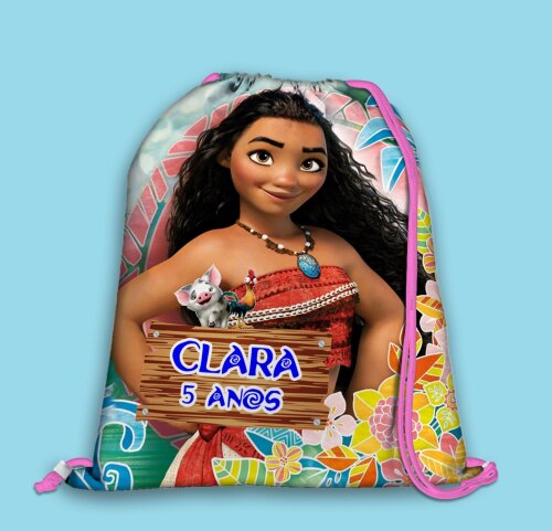 Mochilinha Saco Personalizada Moana