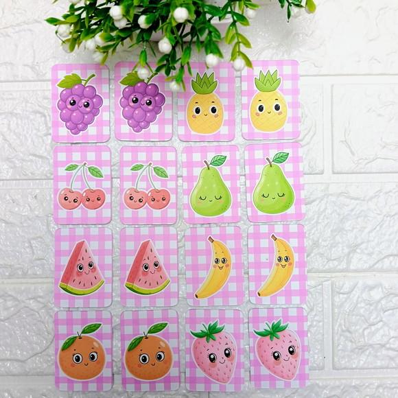 Kit 10 Lembrancinhas Jogo da Memória Frutas Aquarelado