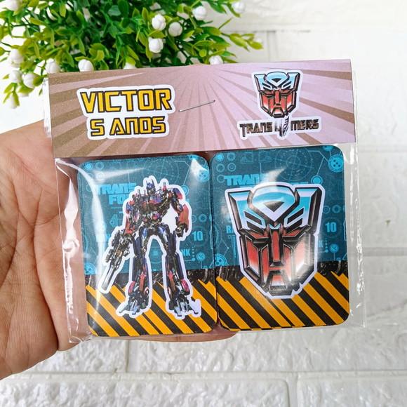 Kit 10 Lembrancinhas Jogo da Memória Transformers Personaliz