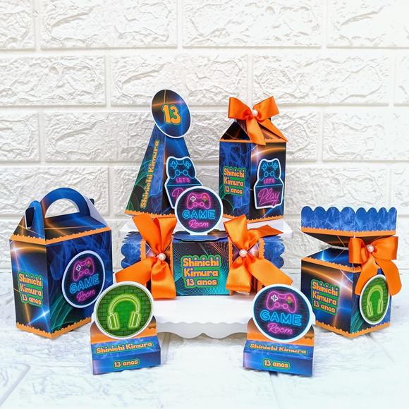 Kit 110 Peças Lembrancinhas Festa Neon Menino