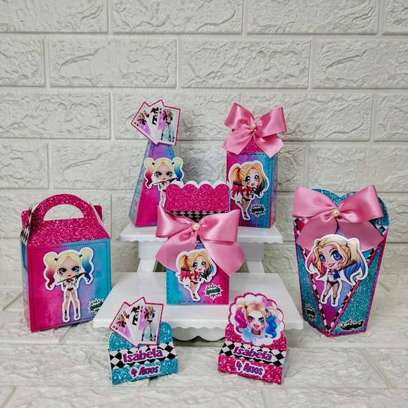 Kit 110 Peças Lembrancinhas Personalizadas Arlequina