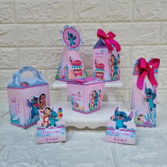 Kit 110 Peças Lembrancinhas Personalizadas Stitch Sorveteria