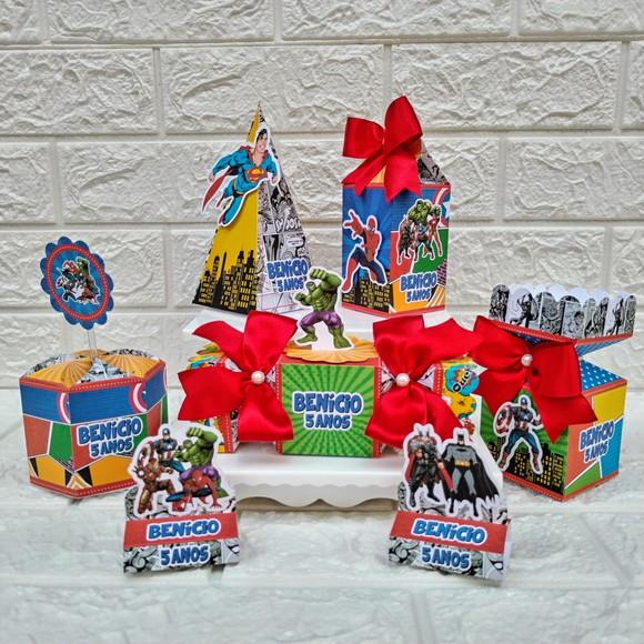 Kit 110 Peças Lembrancinhas Personalizadas Super Herois