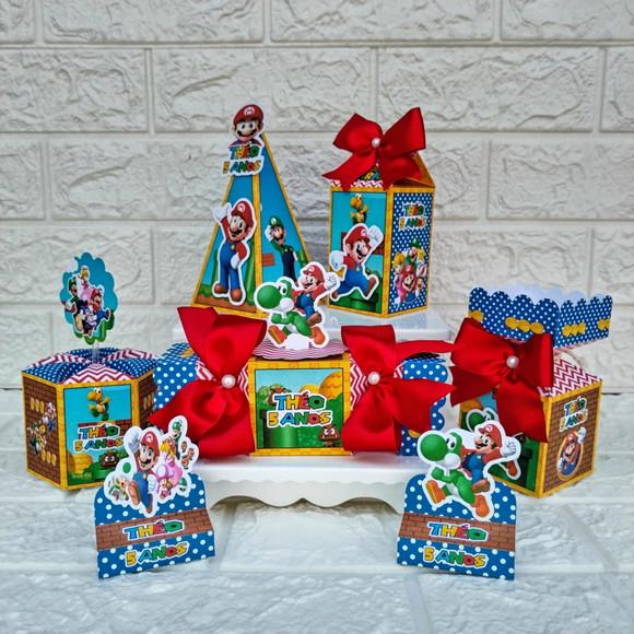 Kit 110 Peças Lembrancinhas Personalizadas Super Mario