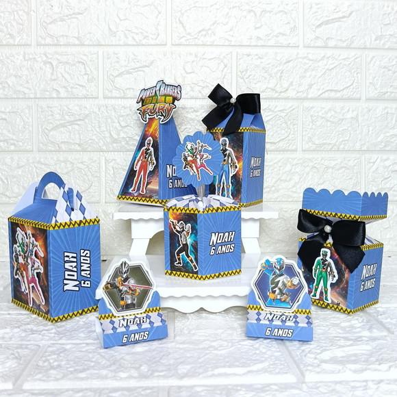 Kit 110 Peças Lembrancinhas Power Rangers Dino Fury Menino