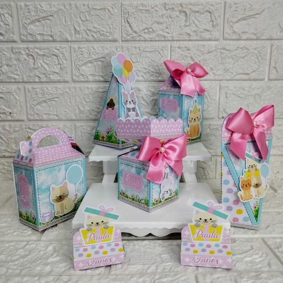 Kit 145 Peças Lembrancinhas Personalizadas Gatinhos Candy