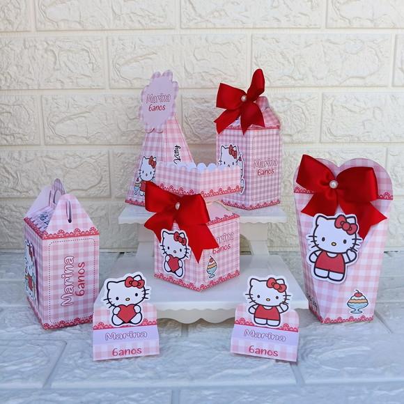 Kit 145 Peças Lembrancinhas Personalizadas Hello Kitty